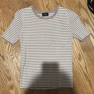 Milk and honey brown/cream stripped shirt
